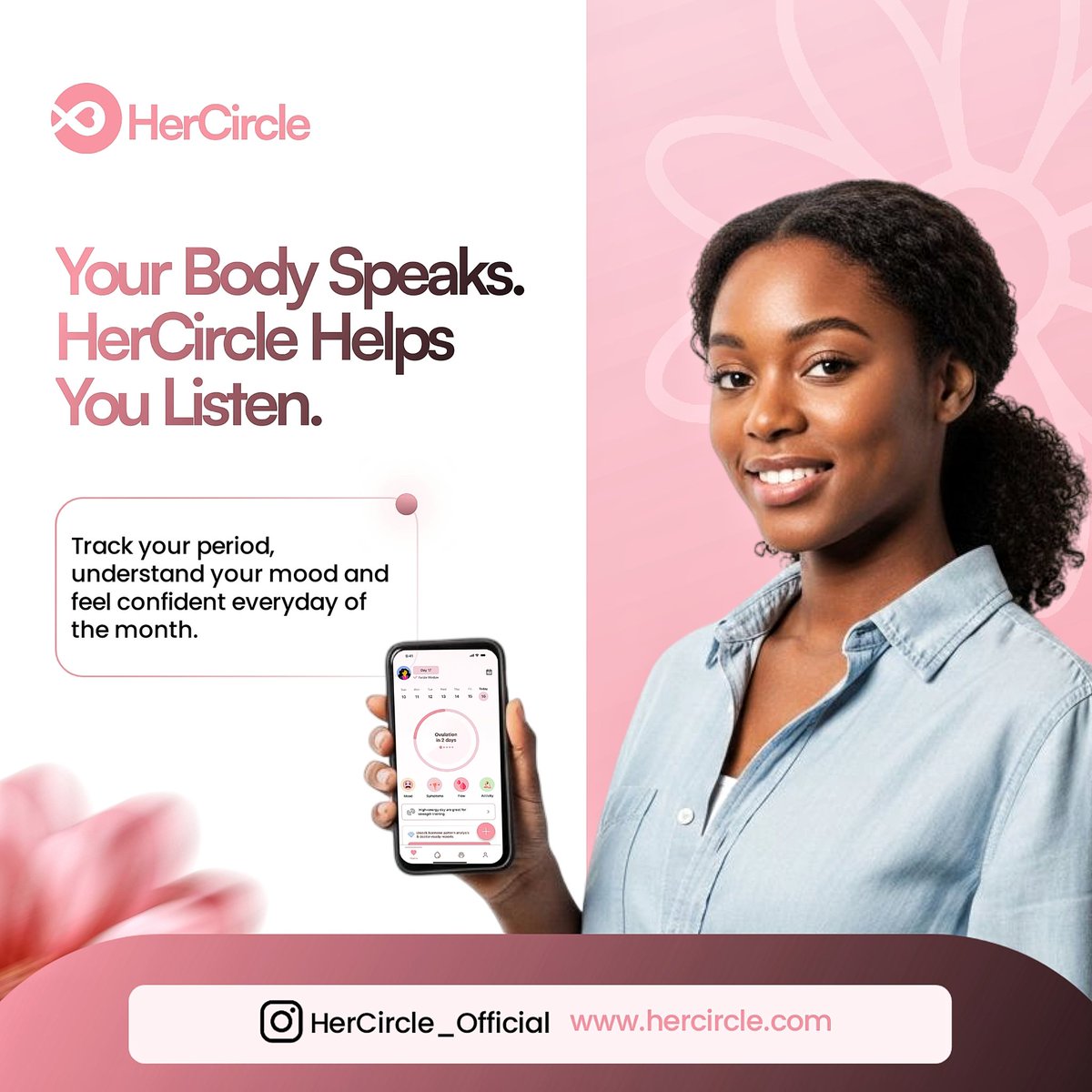 CryptonDesigns's tweet image. Design for HerCircle 🩷
 A women’s health app focused on cycle tracking and community connection.
Created a clean, approachable, and empowering visual system to reflect the brand’s mission.🫶🏾

UI design by: @uiuxbytestimony