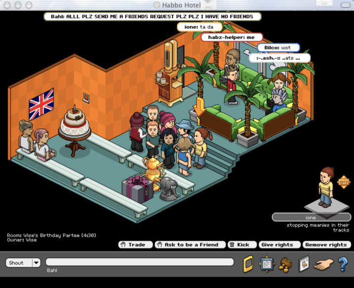 spouble's tweet photo. My 13th Birthday, The hotel manager Ione came and gifted me a birthday cake #Habbo25 https://t.co/tgabrgbvxD