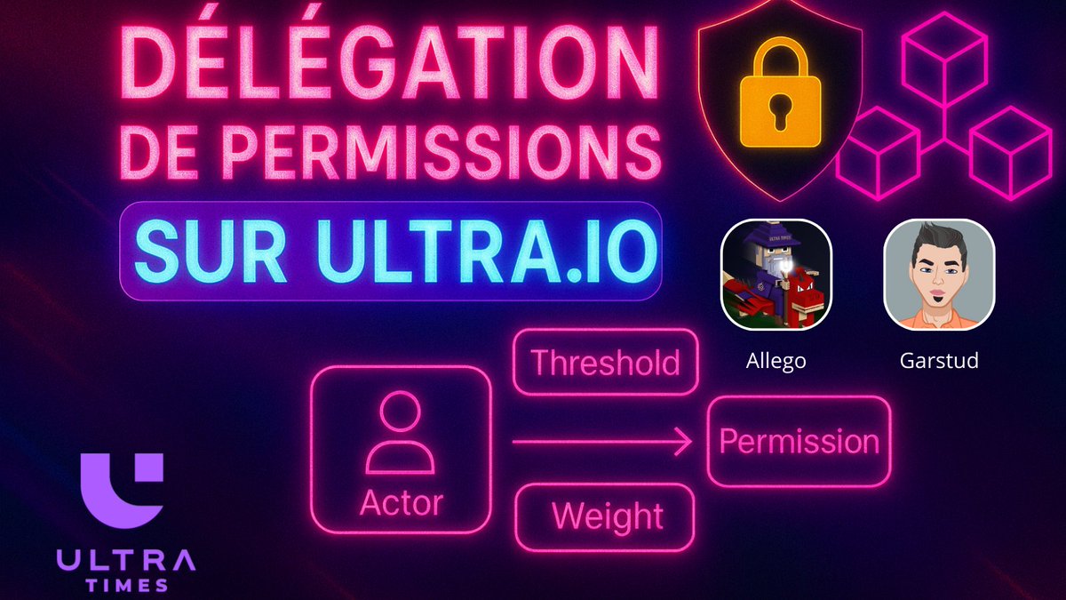 🔐 [TUTO]  Maîtrisez les permissions avancées sur <a href="/Ultra_io/">Ultra</a> !

Découvrez comment créer des accès dérivés, restreindre des autorisations et configurer des wallets sans clé privée pour plus de sécurité et d’automatisation.

📹 Tuto complet sur YouTube 👉 youtu.be/vIBvs4hm9fE?si…