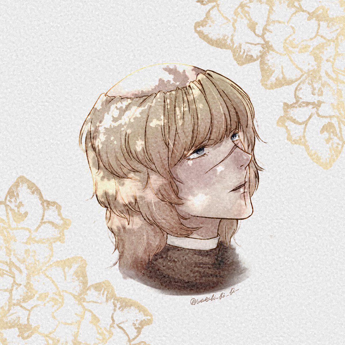 グラジオラスの花言葉は「忍び逢い」だそうで、どうしてもバデさん描きたくなりました