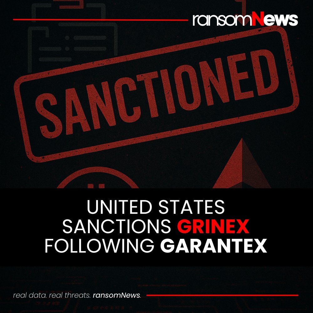 ransomnews's tweet image. ⚠️ US sanctions Grinex following Garantex 

The Treasury has targeted Grinex, successor to the sanctioned Garantex crypto exchange tied to ransomware laundering.

OFAC renewed sanctions on Garantex founders, with a $6M State reward for arrests.

 #ransomNews #cryptosanctions…