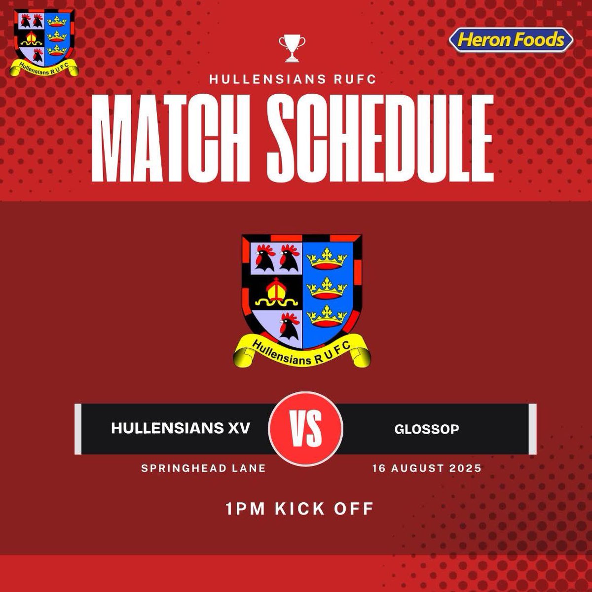 Pre season game tomorrow as we welcome <a href="/GlossopRUFC/">GlossopRUFC</a> to Springhead Lane.
Please note 1pm kickoff