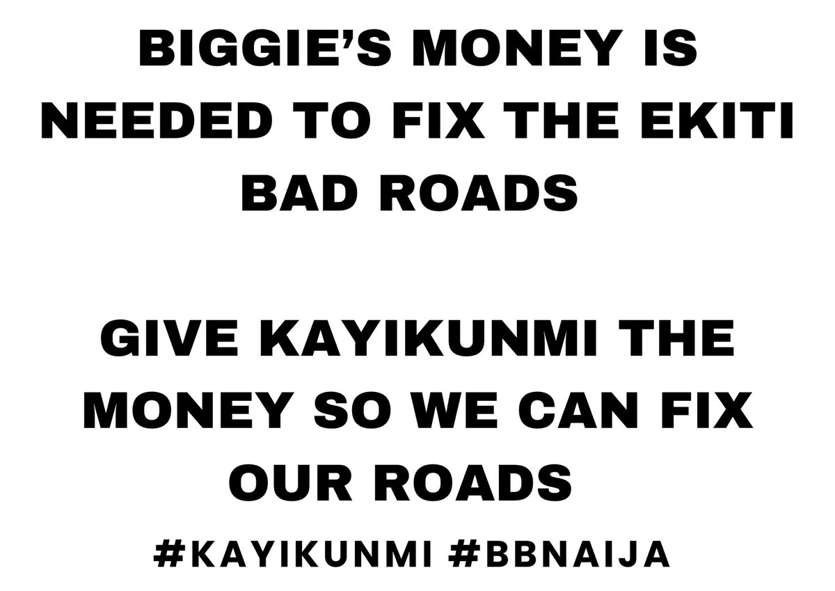 Adebowale_Hertz's tweet photo. Biggie, @BBNaija abeg let’s just end the show today 🙏🏾. 

Crown KayiKunmi winner so we can use the money to fix our bad roads ��. 

Our Prince is embarking on a national project oo! 😂 #BBNaija #Kayikunmi https://t.co/gu9gTyQP2Y