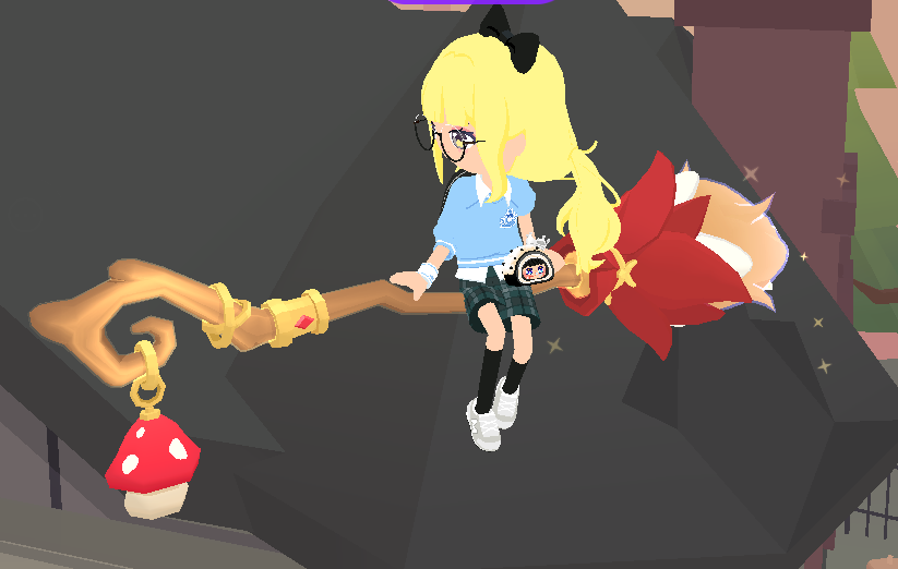 nirawn46's tweet image. イベントガチャのホウキ出たのでキノコ争奪戦を高みの見物