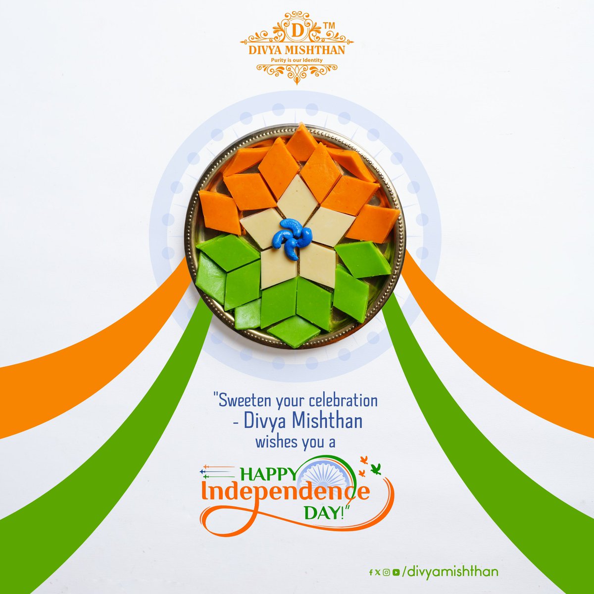 DivyaMishthan's tweet photo. "Sweeten your celebration - Divya Mishthan wishes you a Happy Independence Day!"
For order 📞
72390 50000
#India #bharat #independence #day #freedom #happy #celebration #flag #army #salute #sky #trycolor #patriotic #jaihind #indianarmy #divyamishthan #nrm https://t.co/NoodE5Mf14