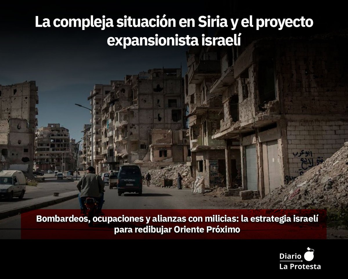 🇸🇾 La compleja situación en Siria y el proyecto expansionista israelí

Bombardeos, ocupaciones y alianzas con milicias: la estrategia israelí para redibujar Oriente Próximo

✍️ Escrito por Yahya Zarhouni

📰 Toda la información:

laprotesta.es/2025/08/15/la-…
