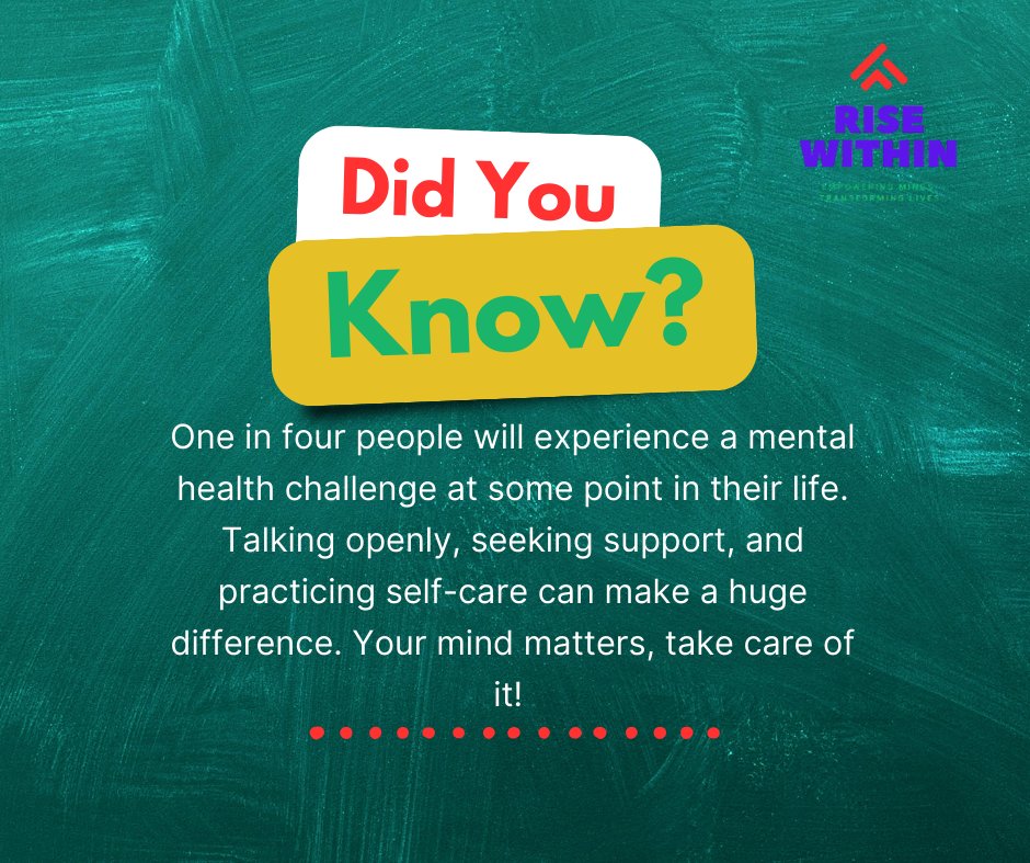 tribiusmug's tweet photo. Fact: 1 in 4 people will face a mental health challenge.
💬 Talk openly.
🤝 Seek support.
💆‍♀️ Practice self-care.
Your mind matters — take care of it! 
#MentalHealth #Wellbeing #EndTheStigma https://t.co/VIOVhEf7ou