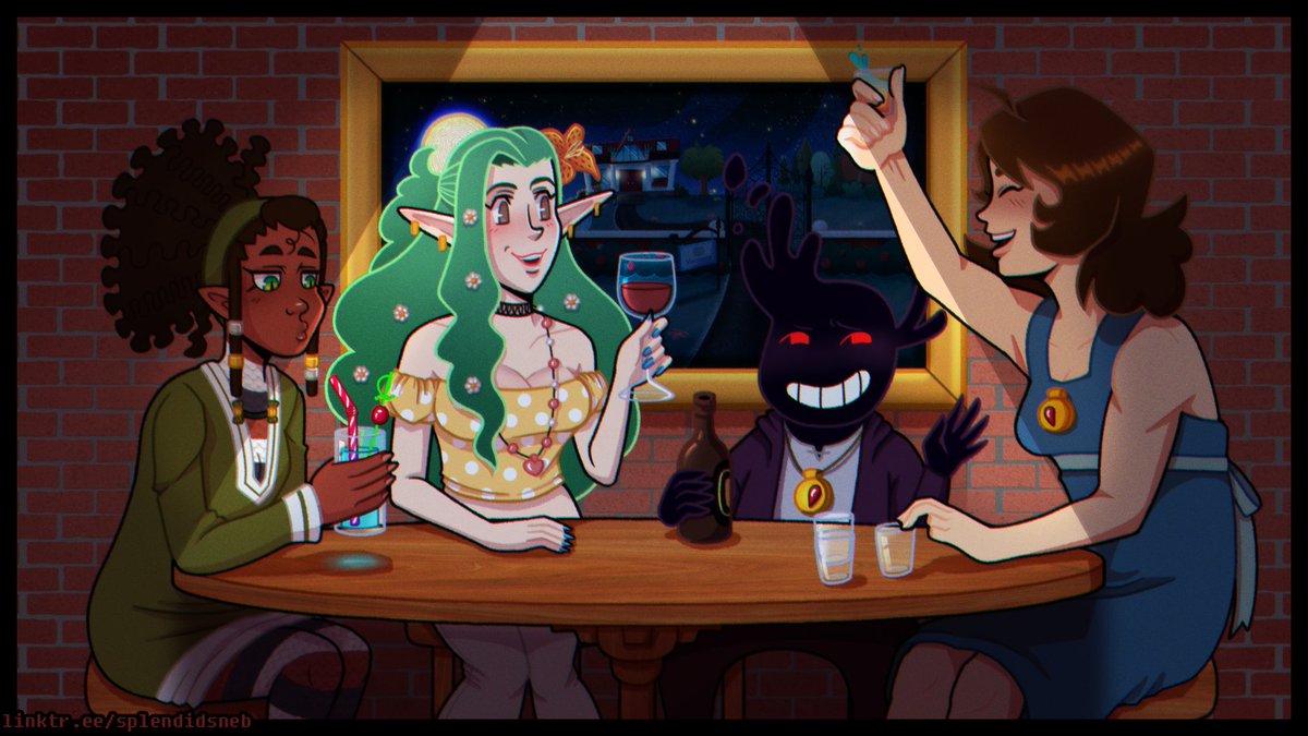 Art Fight 2025 really pushed me to make ref sheets for some of my OC, and in all honestly, in doing that, reminded me I don't draw them often enough, and that sometimes its fun to do up scenes that don't mean anything to anyone else but me.  So that's exactly what I did.💖