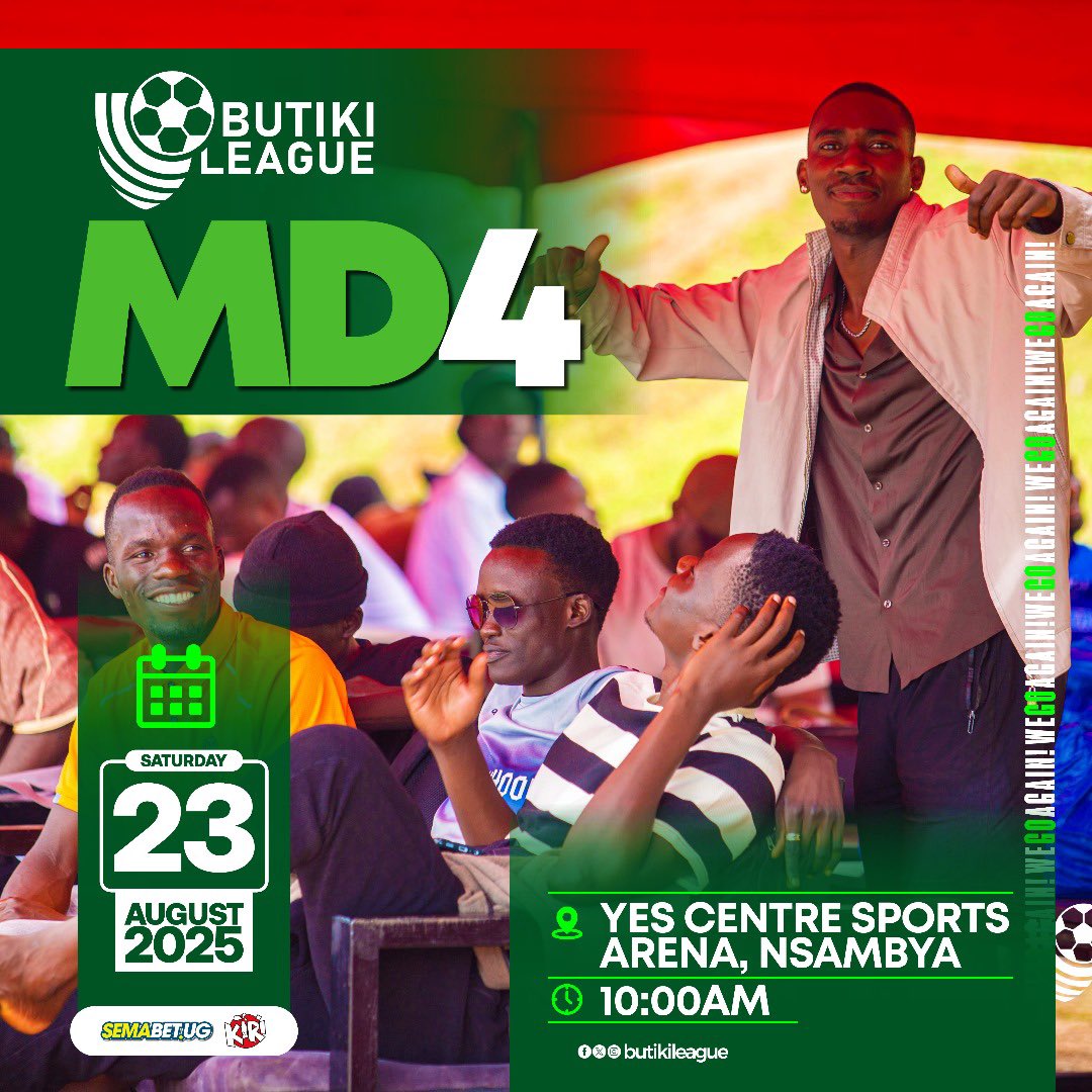 Butiki League (@butiki_league) on Twitter photo Matchday 4 mood has kicked in 😁✅
It’s that time for football, katch up, vibe and big energy 🔋
Get ready to show up.
📆 - 23rd August
📍- <a href="/yesarenasports/">YES Center Sports Arena - Spirituality & Sports</a>
#BLSV Matchday 4 mood has kicked in 😁✅
It’s that time for football, katch up, vibe and big energy 🔋
Get ready to show up.
📆 - 23rd August
📍- <a href="/yesarenasports/">YES Center Sports Arena - Spirituality & Sports</a>
#BLSV