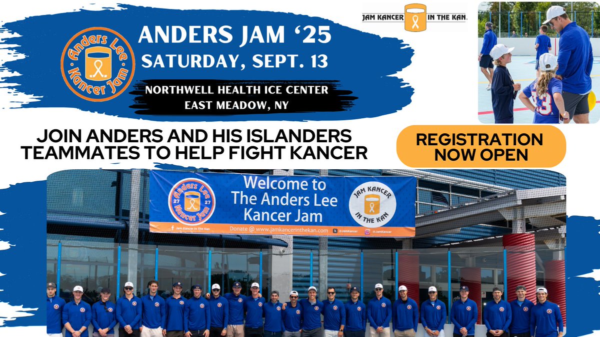 Just over 4 weeks before we Jam with <a href="/NYIslanders/">New York Islanders</a> Captain <a href="/leeberr09/">Anders Lee</a> &amp; his teammates <a href="/NHIceCenter/">NorthwellHealthIC</a> . Don't miss your chance to <a href="/jamkancer/">JamKancerInTheKan</a>  with your favorite players, all while helping families on &amp; around Long Island affected by a kancer diagnosis. jamkancerinthekan.networkforgood.com/projects/25609…