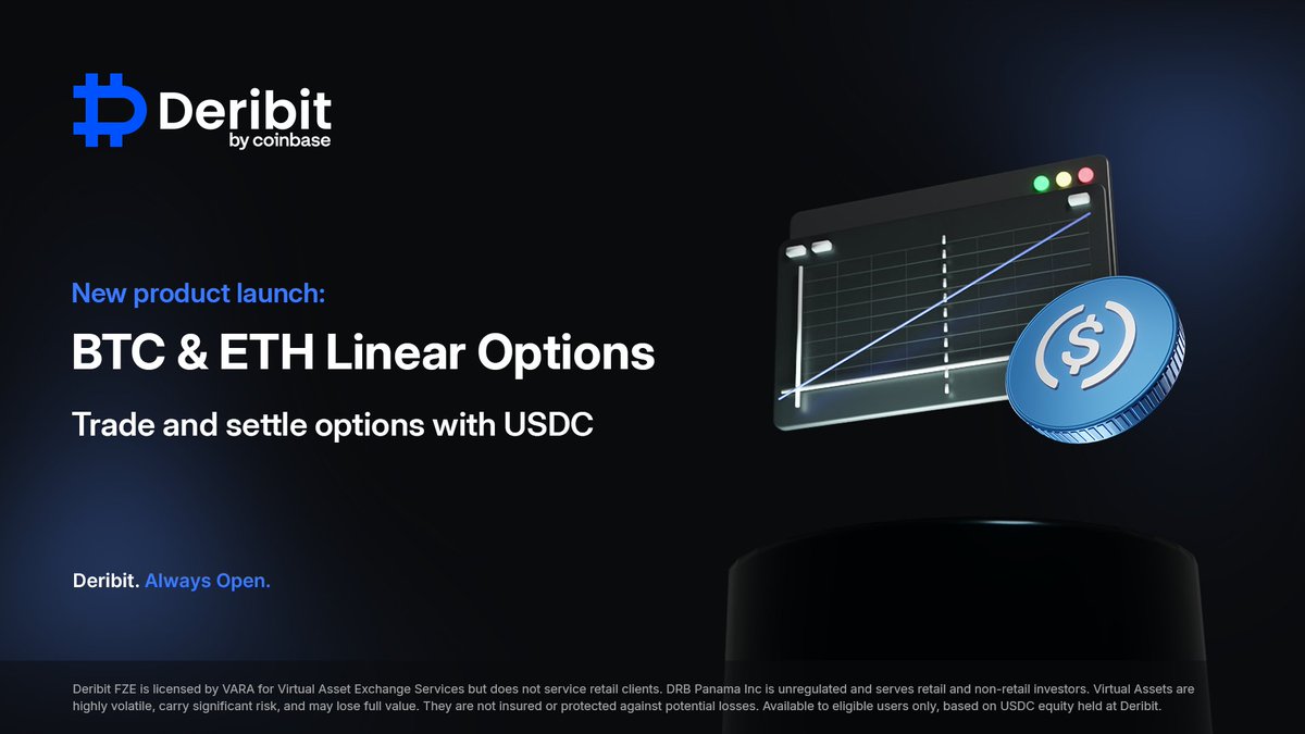 USDC 결제 BTC 및 ETH 선형 옵션을 위한 데리빗 홍보 이미지