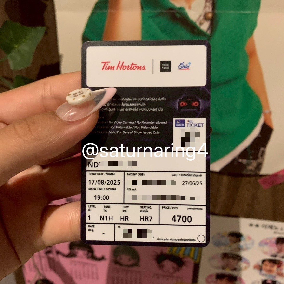 WTS ขายบัตร 

❣️ วันอาทิตย์ 17/08 
🎼 โซน N1H แถว HR7

🍎 ปล่อย 4000฿ (from 4700฿)

📍นัดรับหน้างานจ่ายสดได้น้า (เข้าพร้อมกันได้เลยนะคะ น้องเราไปเองน้า เป็นที่ติดกันแต่เราไม่ว่างไปแล้วค้าบ)

#THEDREAMSHOW4_in_BKK  #NCTDREAM_THEDREAMSHOW4_in_BKK  #NCTDREAM_THEDREAMSHOW4_BANGKOK