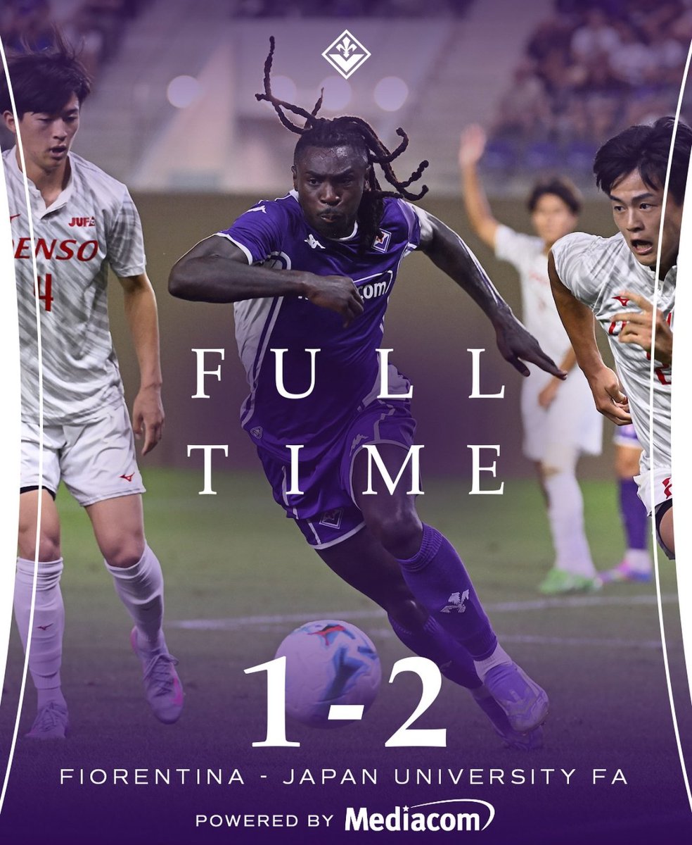 Fiorentina secara mengejutkan mengalami kekalahan saat melakukan uji coba menghadapi Japan University FA tadi malam.

Japan University FA sendiri merupakan tim gabungan pemain universitas yang dipilih oleh Japan University Football Association. Pemainnya mayoritas mahasiswa dari