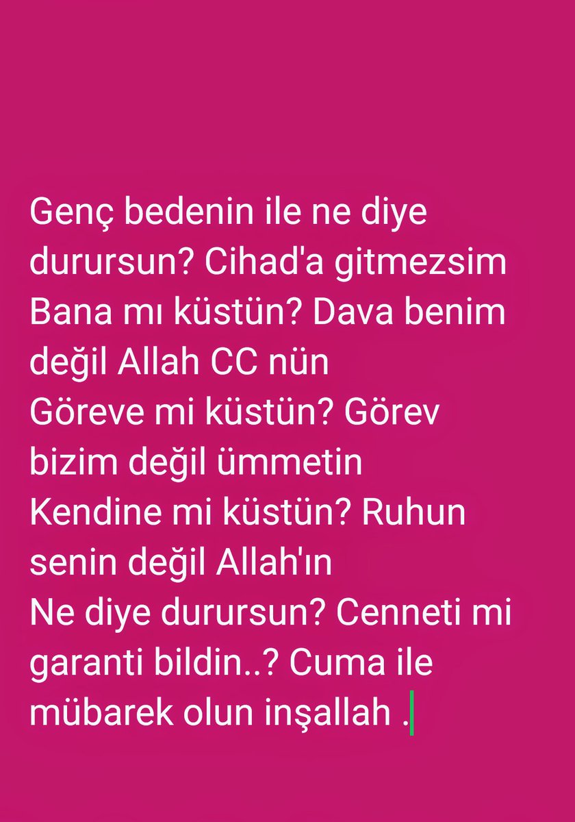 Cuma ile mübarek olun inşallah.