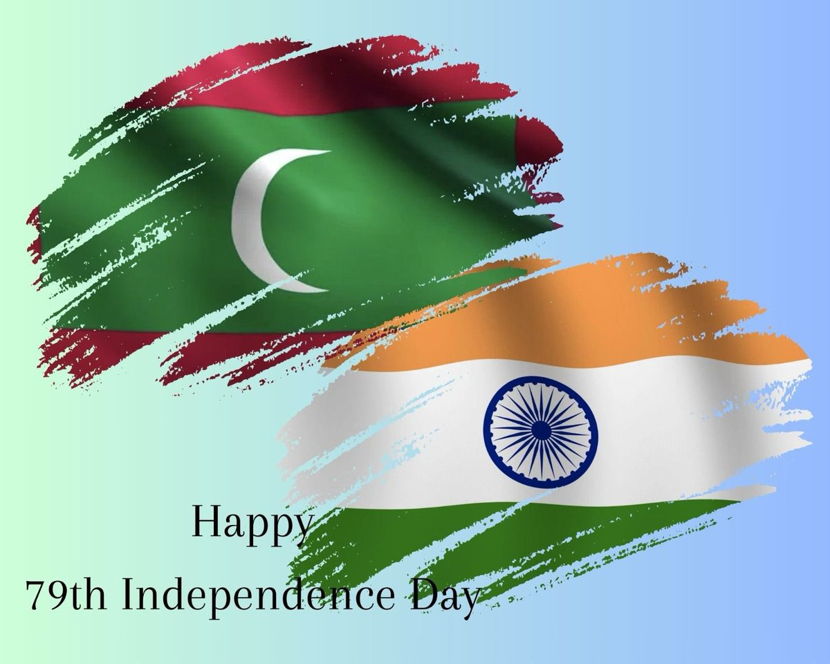 Warmest greetings to the  Government and the friendly people of India on the 79th Independence Day. May the Maldives-India friendship forever flourish, bringing prosperity and goodwill to both nations.  🇲🇻🤝🇮🇳