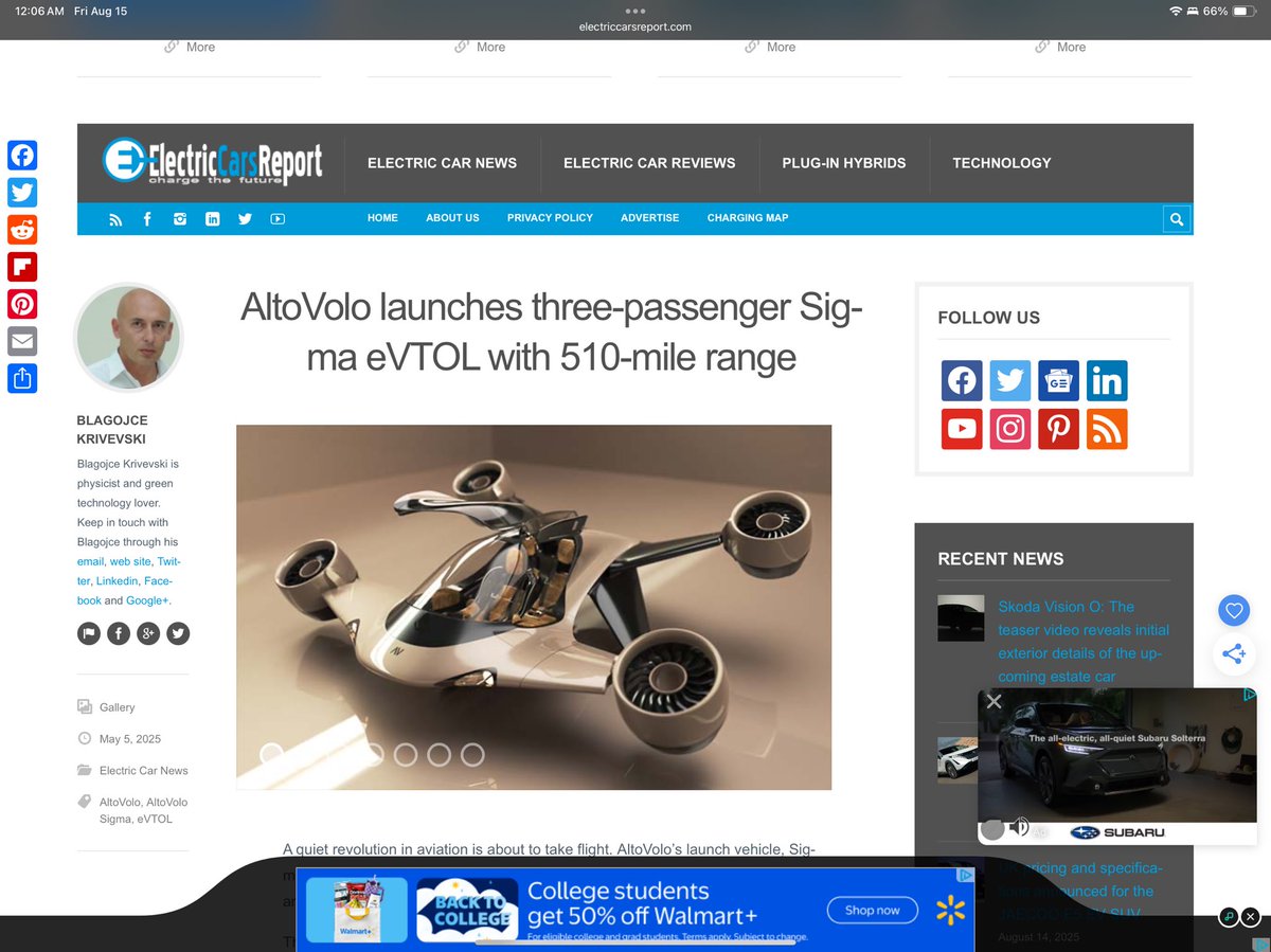 ClayFranklin's tweet image. The future is here! 🚀 eVTOL flying cars like the Sigma from AltoVolo are revolutionizing travel with eco-friendly, quiet flights. Imagine soaring over traffic! #eVTOL #FlyingCars #SustainableTech
I wonder what TESLA is developing in their R&D department?