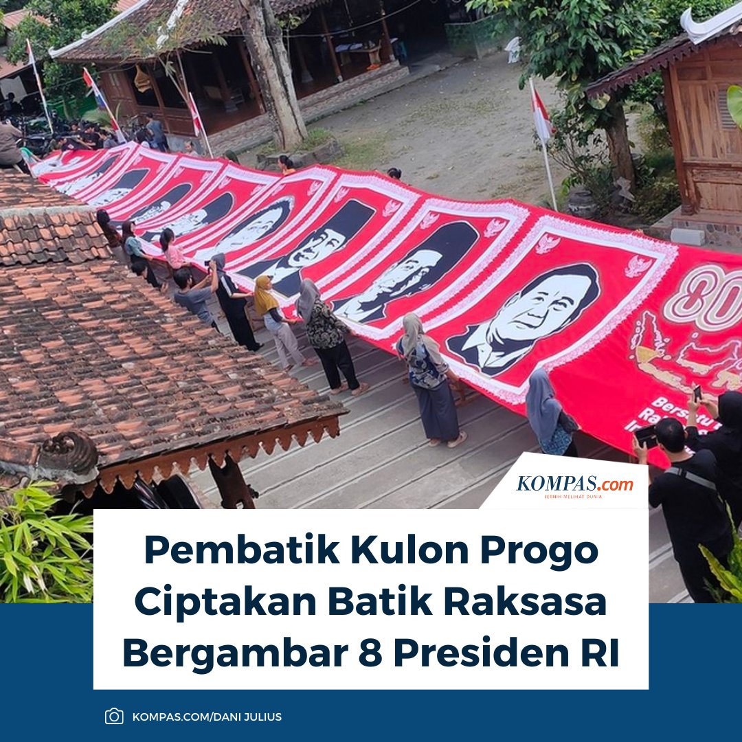 kompascom's tweet image. “Kita sebagai penerus kebudayaan bisa memberi kado spesial untuk negara. Ini kado besar yang istimewa dari budaya menuju Indonesia Merdeka yang ke-80 tahun,” ujar Bayu. 

Baca di sini: yogyakarta.kompas.com/read/2025/08/1…

/ #Batik #KulonProgo