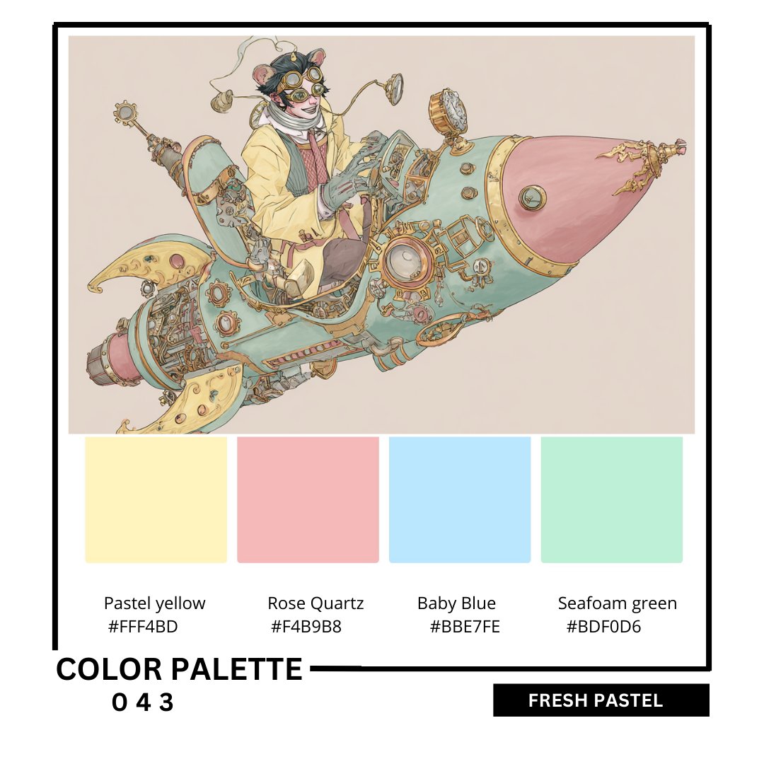 FOulhiou's tweet photo. Friday Palette Drop Here’s your weekly "HUE & US" boost to spark joy & ideas 🌈
🖌️Use the palette as a creative spark. No prompt, just your imagination and colors!
🧠 Let it inpire your next creation, whatever form it takes.
🔖Tag it #cp43 & share, so we can all enjoy .
😀Have fun!