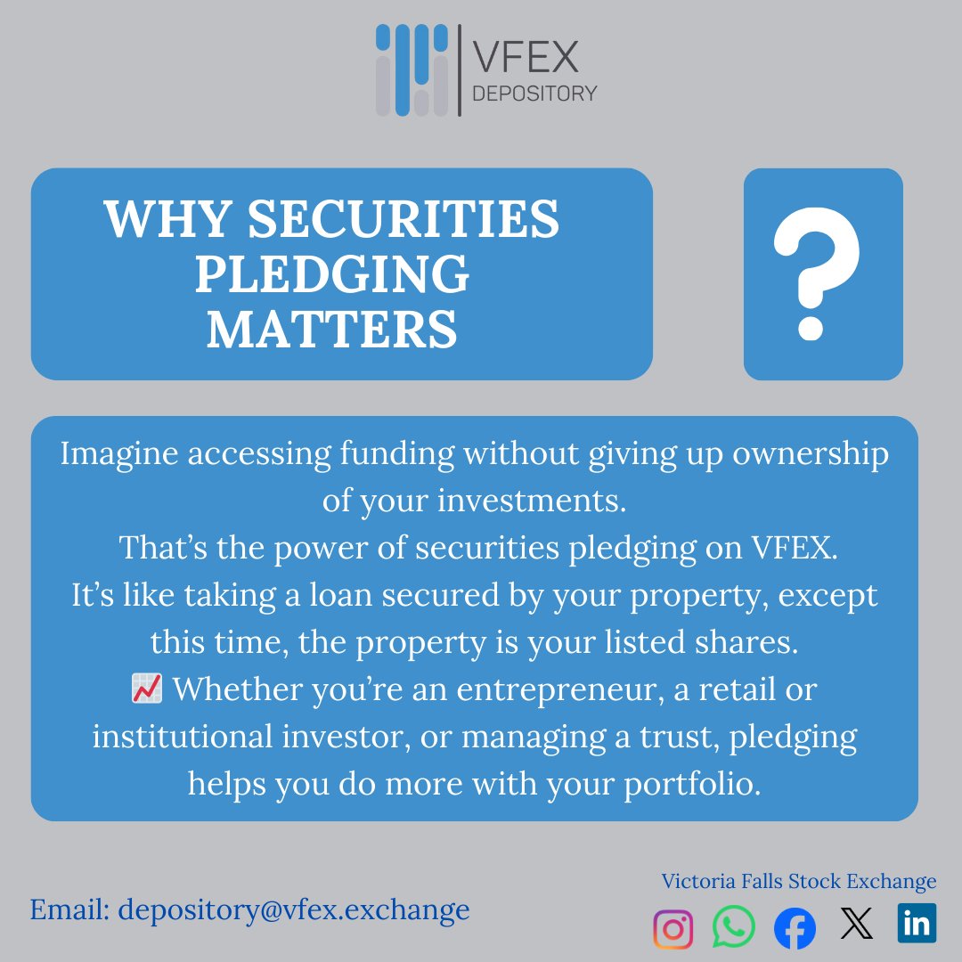 VFEX_ZW's tweet photo. ๐ Next: We break down the exact steps to pledge your shares.
#VFEX #FinancialFreedom #SmartInvesting #PledgeToGrow https://t.co/0Ao9Y2H6Ib