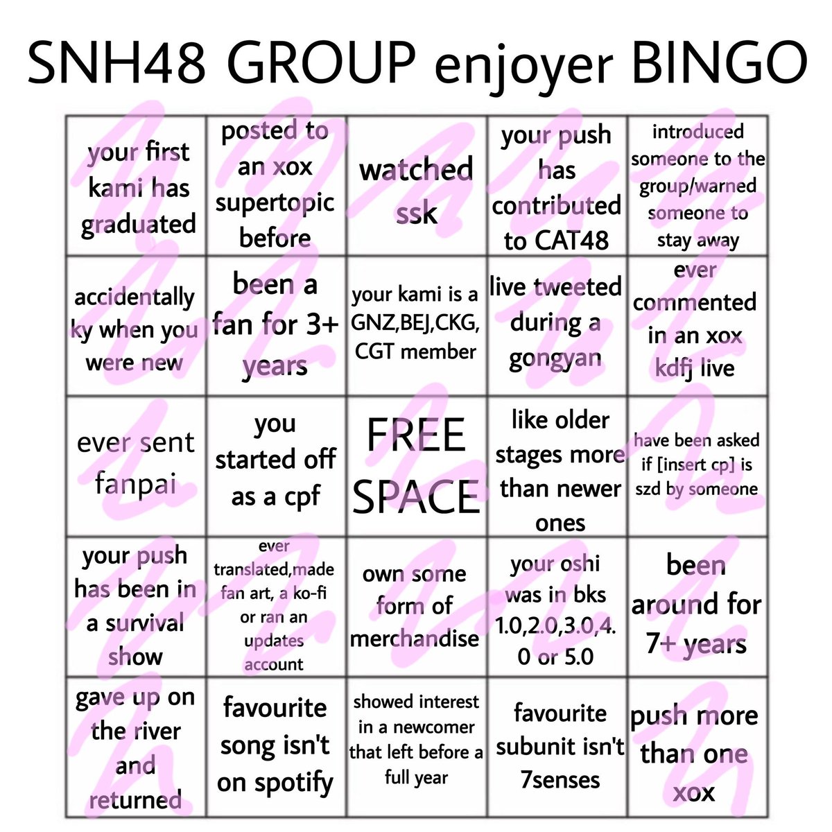didn't put the gnz one since run left, but well, 4 bingos 🤧
