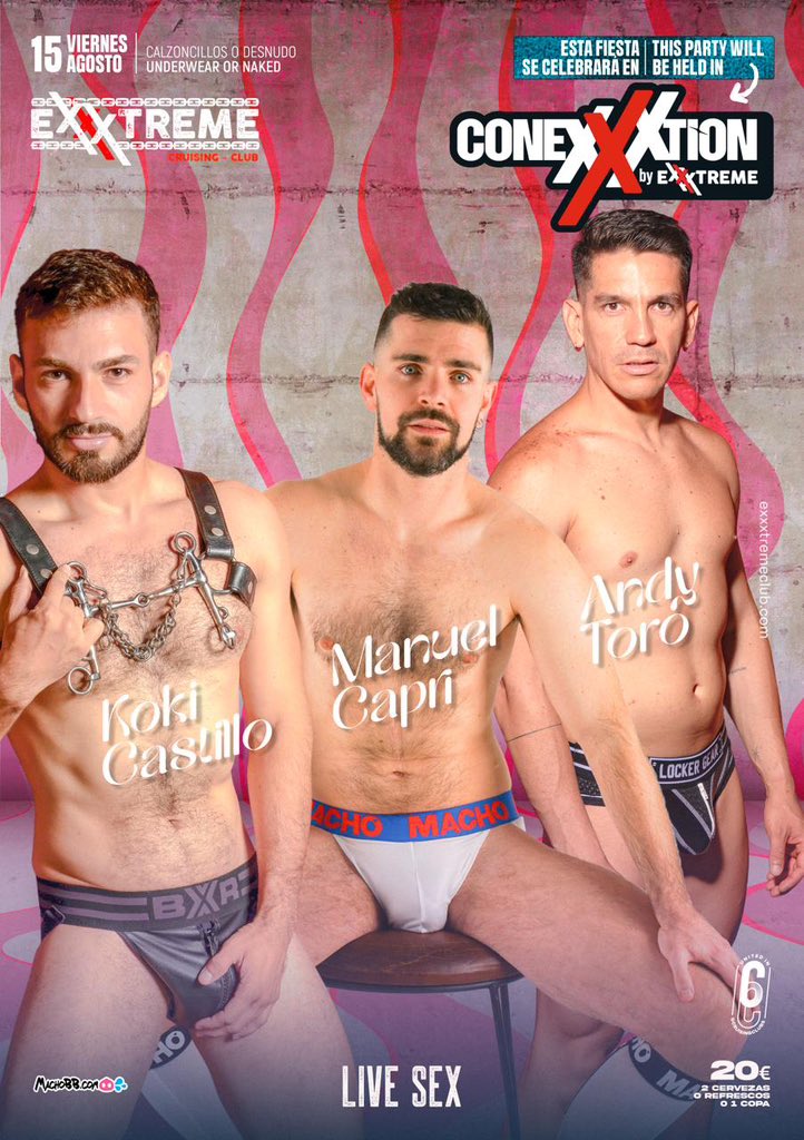 AndyToro (@andytoroxxx) on Twitter photo Estoy de camino a Torremolinos para liarla bien bien esta noche en <a href="/Exxxtremecruis1/">Exxxtreme cruising club (+18)</a> 😏
Además comparto el escenario con mi chico <a href="/ManuelCapriXXX/">Manuel Capri</a> y el guapísimo <a href="/koki_castillo_k/">Koki Castillo</a> 🔥😈 Estoy de camino a Torremolinos para liarla bien bien esta noche en <a href="/Exxxtremecruis1/">Exxxtreme cruising club (+18)</a> 😏
Además comparto el escenario con mi chico <a href="/ManuelCapriXXX/">Manuel Capri</a> y el guapísimo <a href="/koki_castillo_k/">Koki Castillo</a> 🔥😈
