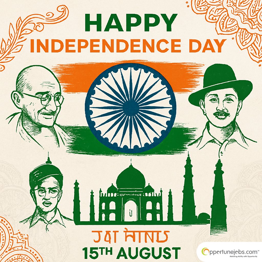 OpportuneJobs's tweet photo. #HappyIndependenceDay 🇮🇳 https://t.co/UnsOPk8qEM