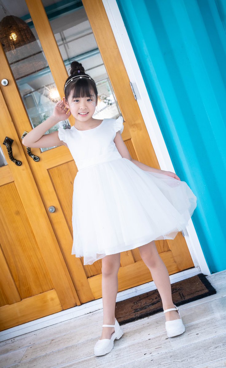 のんぴちゃん（JS3）白ドレスのんぴ☺️ 糸島はこれにて〆。また