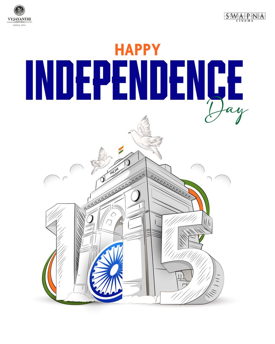 VyjayanthiFilms's tweet image. Celebrating 79 years of progress and unity.
Wishing you all a very Happy Independence Day 🇮🇳
#IndiaAt79 #IndependenceDay2025
