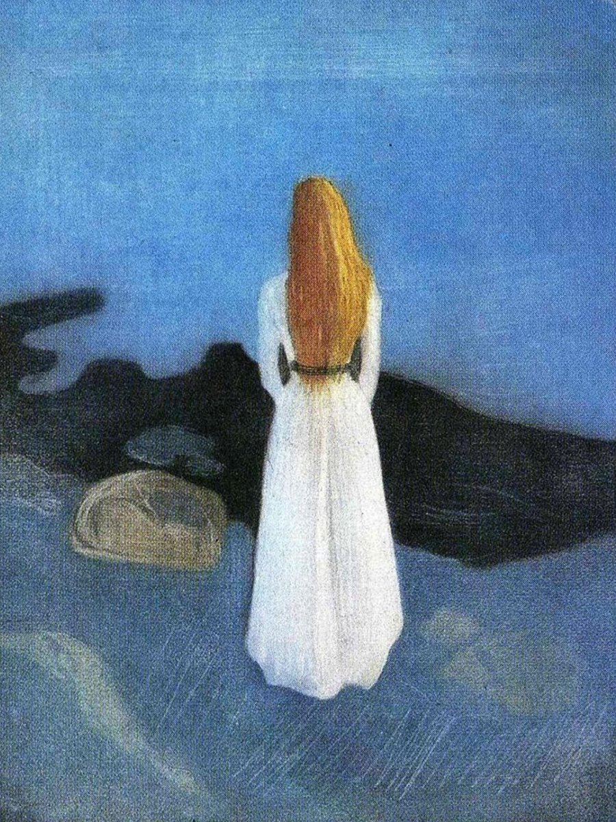 « Yeux, lacs avec ma simple ivresse de renaître
Mille sépulcres pour y vierge disparaître. »

Mallarmé

🎨 Edvard Munch, 1896