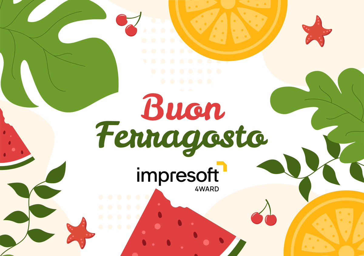 #Impresoft4ward augura a tutti Buon Ferragosto! 
#ImpresoftGroup #StrongerTogether #YourDigitalBoost