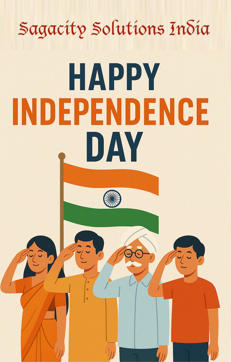 sagacitycare's tweet photo. Happy Independence Day 🫡 🎆 
#IndependenceDay2025 #IndependenceDay #BharatMataKiJai #BharatUtsav2025 https://t.co/tla9jQuLSe