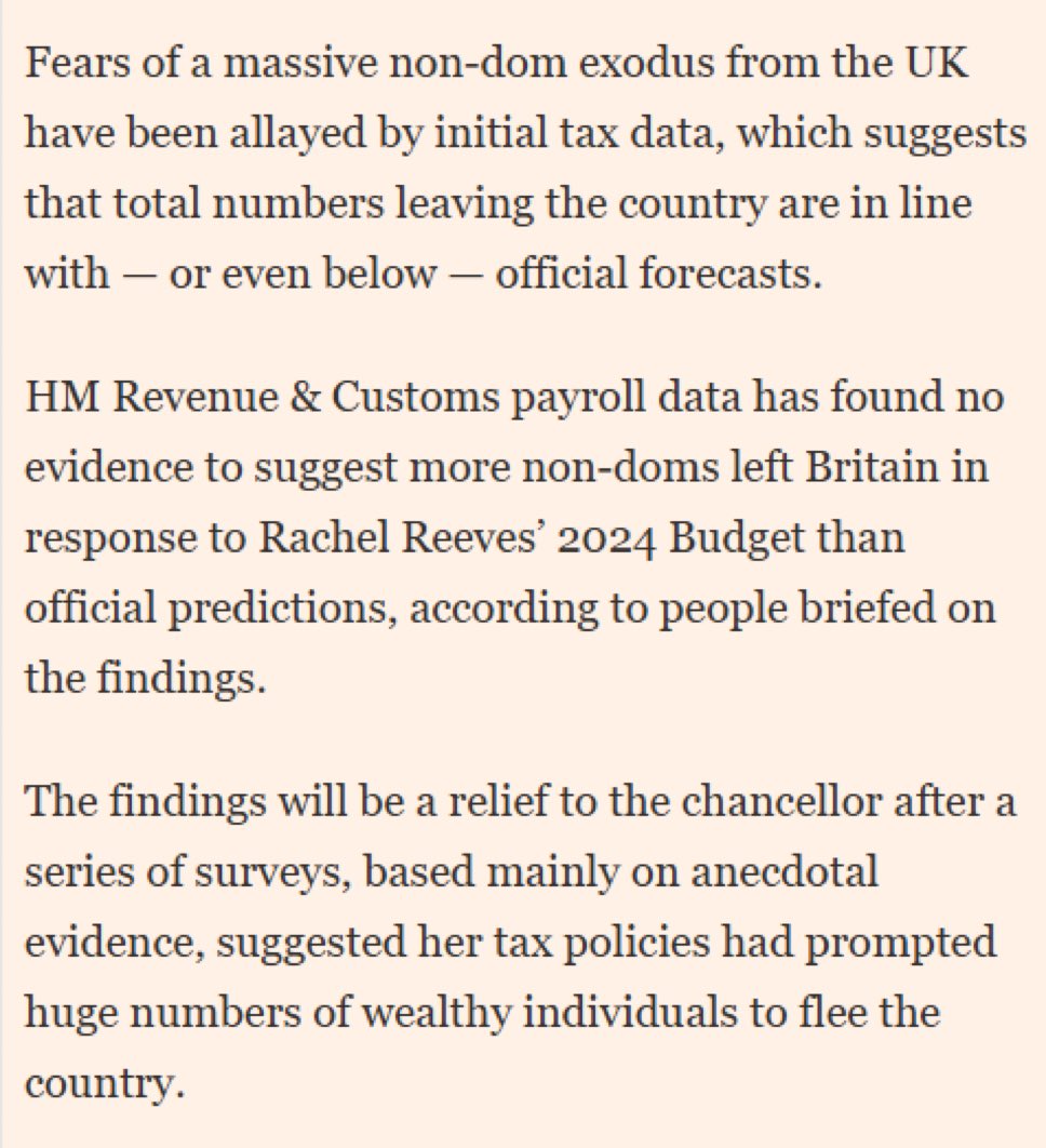So non-doms aren’t fleeing in record numbers. 

Another fabricated myth?