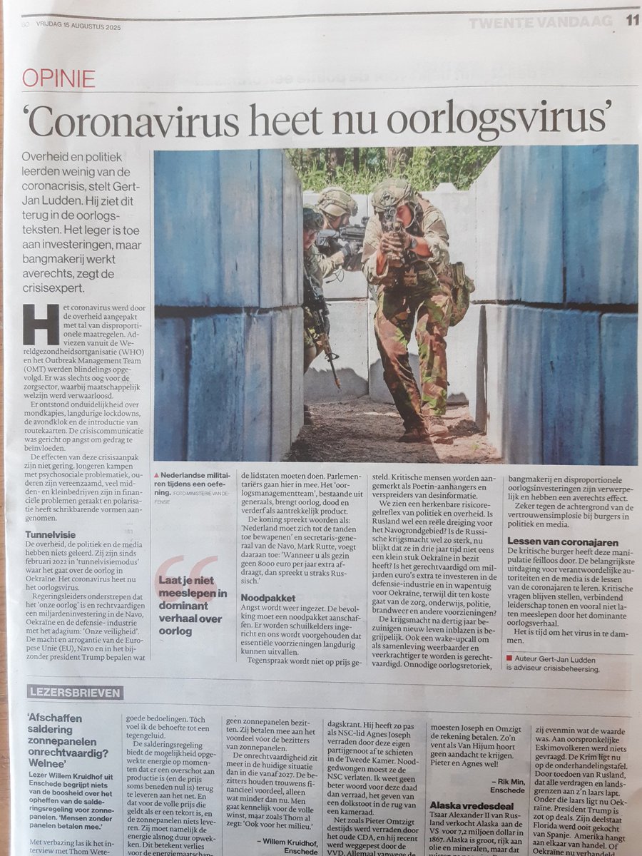 Goed en helder opinie-artikel in Tubantia door <a href="/gjludden/">Gert-Jan Ludden</a>, crisis-adviseur.
'Bangmakerij werkt averechts. De kritische burger heeft manipulatie feilloos door.'