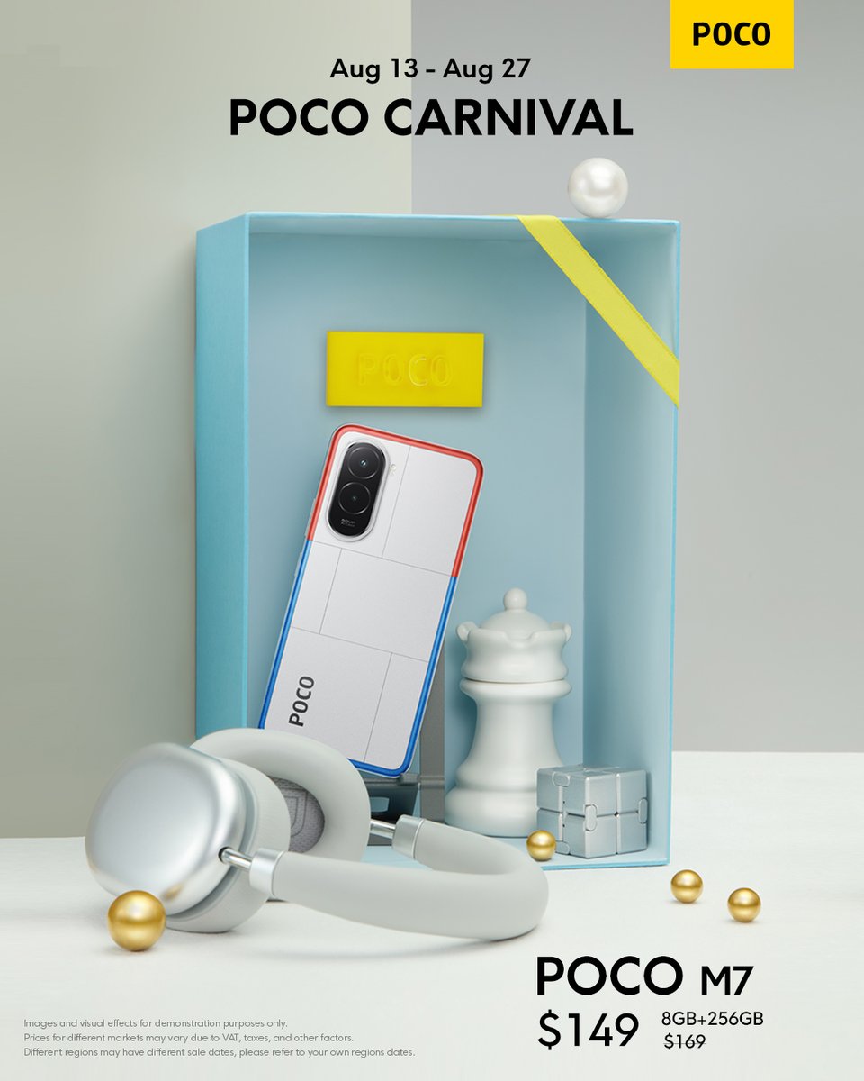 Always charging? Struggling with that tiny screen? 🔋📱
POCO M7 brings a 7000mAh (typ) battery and a immersive 6.9” FHD+display for next-level entertainment.
Don’t just watch — buy early, enjoy more! 🎊
Ride bold. Win loud.