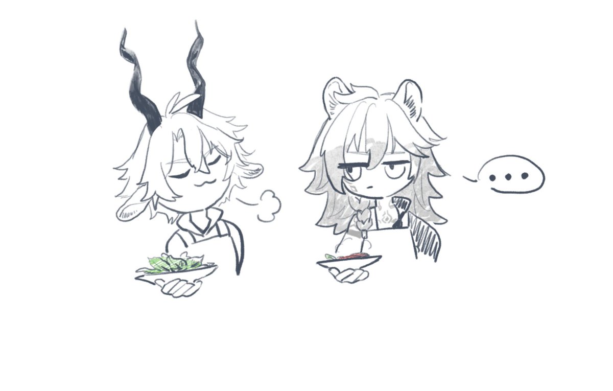 所以說，草食動物☀️只會做沙拉很合理的，對吧？🍷萬敵來了才有肉料理，這更合理了（出現幻覺
#phaidei