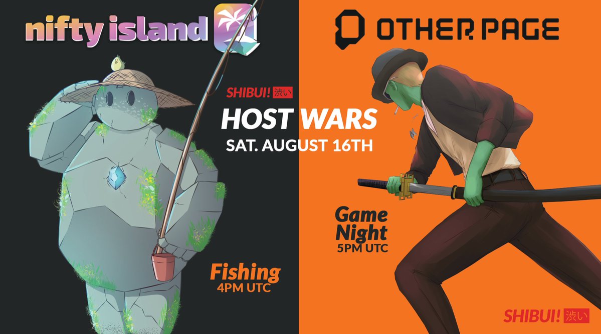 SHIBUI! Universe (@shibuiuniverse) on Twitter photo Weโre joining Host Wars by <a href="/OtherPageHQ/">Other Page</a>
on <a href="/Nifty_Island/">Nifty Island ๐</a>!
Back-to-back events!
๐ฃ 4 PM UTC: Dark bait fishing at Fish & Chill!
๐๏ธ 5 PM UTC: <a href="/ShibuiUniverse/">SHIBUI! Universe</a> game night at Zillarnia!
Badges, quests, 5ร2k Blooms each, bait & boosts - grab codes on the islands during the Weโre joining Host Wars by <a href="/OtherPageHQ/">Other Page</a>
on <a href="/Nifty_Island/">Nifty Island ๐</a>!
Back-to-back events!
๐ฃ 4 PM UTC: Dark bait fishing at Fish & Chill!
๐๏ธ 5 PM UTC: <a href="/ShibuiUniverse/">SHIBUI! Universe</a> game night at Zillarnia!
Badges, quests, 5ร2k Blooms each, bait & boosts - grab codes on the islands during the