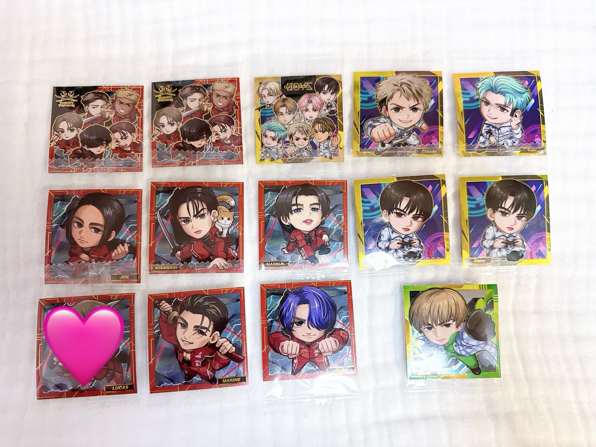 BATTLE OF TOKYO 
BOT シールウエハース 交換

【譲】画像の物
【求】FANTASTICS
佐藤大樹･澤本夏輝･木村慧人以外
の交換を探して居ます🎀

気軽にリプして下さい😊💗