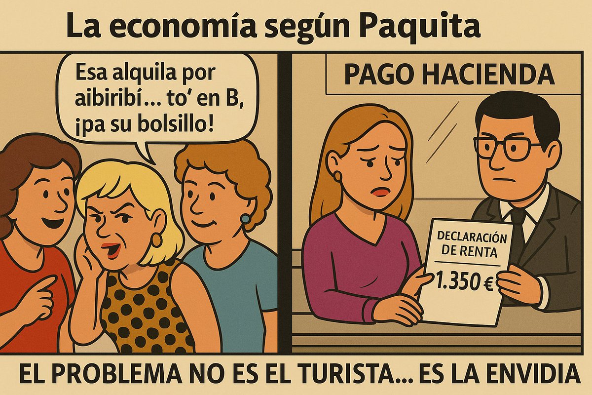 Paquita, Catedrática en Chismorreo del Portal, dice que en "Aibiribí"  todo es en B.
No sabe que Airbnb lo declara a Hacienda…
pero ella lo suelta y a correr el bulo. 🐆📣
#historiasbypaquita #enalgúnlugardeMurcia