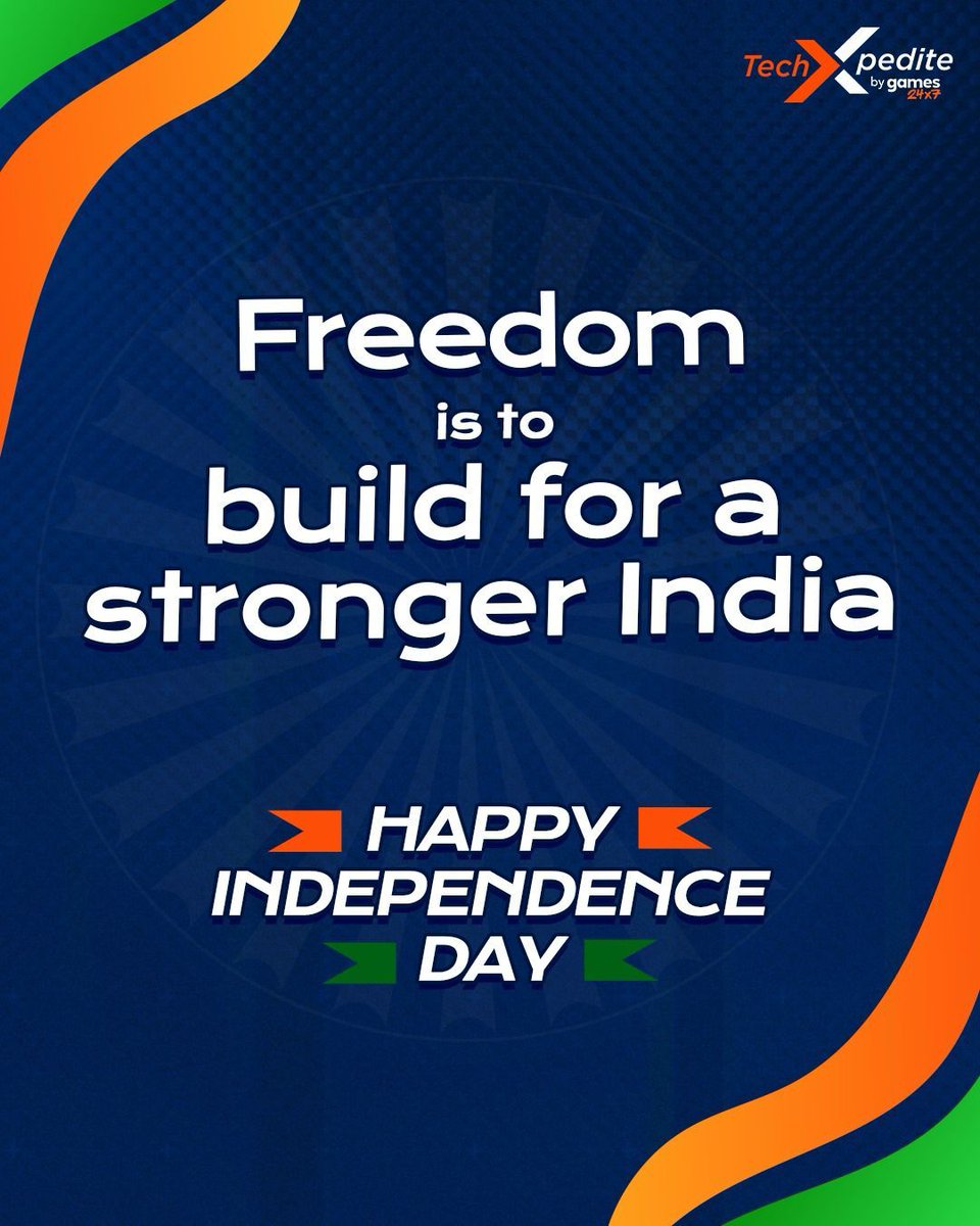 TechXpedite's tweet image. Here’s to the freedom of building what you believe in, empowering India’s future. From all of us at TechXpedite, we wish you a Happy Independence Day!🇮🇳

#TechXpedite2025 #IndependenceDay #78YearsOfIndependence #StartupIndia