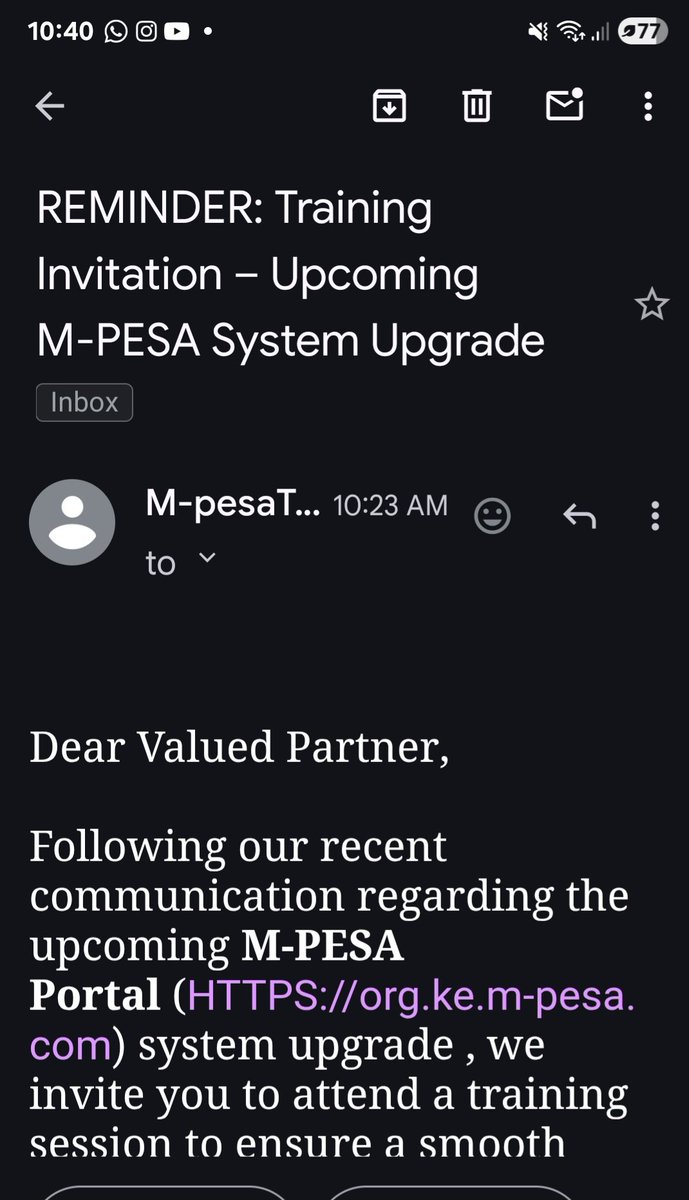MsCClaudette's tweet photo. @Safaricom_Care while you are doing everything possible to have your clients well informed and current, l do not understand the Mpesa Training invitation, why/how.

Who is your target audience if l may ask? https://t.co/IEnsAyecLb