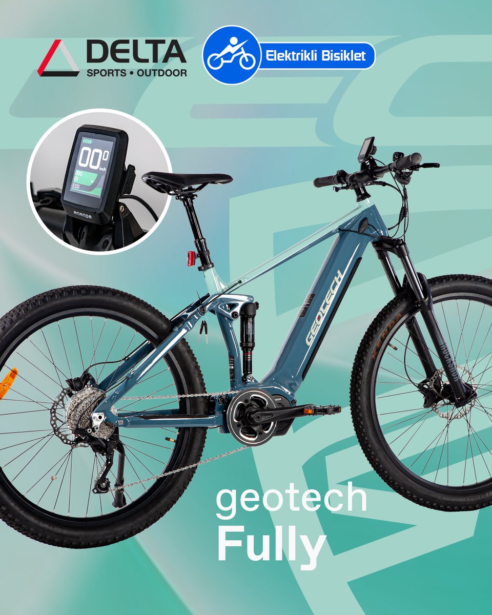 deltabisiklet's tweet image. Geotech Fully, farklı arazi türlerinde ve hava koşullarında sürüş için tasarlanmış, çift süspansiyonlu üst düzey elektrikli dağ bisikletidir.  Doğa severler ve dağ bisikleti tutkunları için mükemmel bir seçenektir.

deltabisiklet.com
#geotech #deltabisiklet