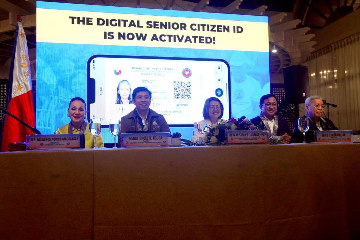 pnagovph's tweet photo. DIGITAL ID FOR SENIORS | The launch of the National Commission of Senior Citizens and the @DICTgovph digital National Senior Citizens ID through the #eGovPH Super App at the Manila Hotel on Friday (Aug. 15, 2025). The digital NSCID makes it easier for the elderly Filipinos to access their rights and benefits, ranging from discounts and healthcare services to transportation and retail. | PNA photos by Yancy Lim