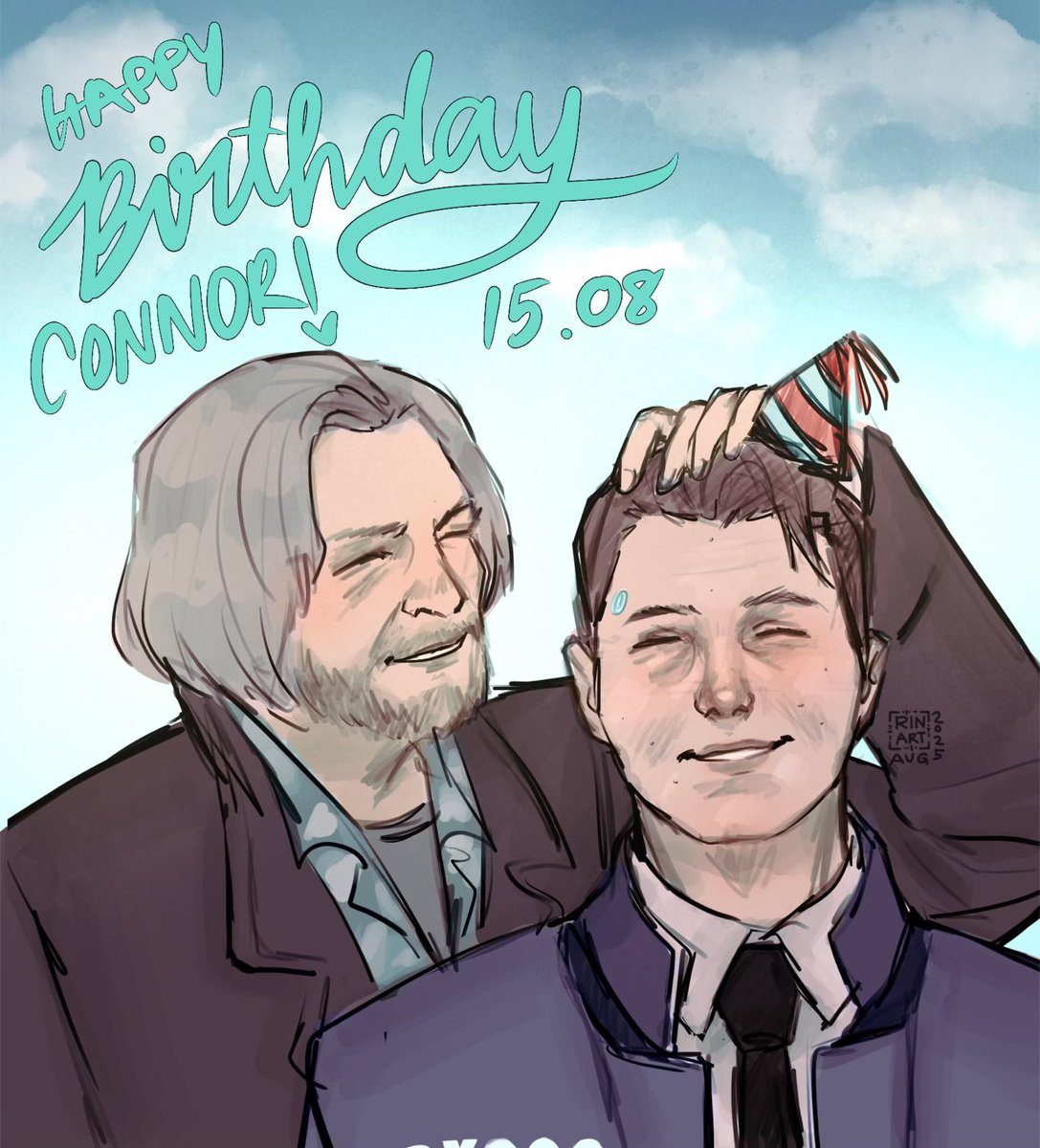 RinLovesOrange's tweet image. Happy Berfday 🥺 

#dbh #connor #hank