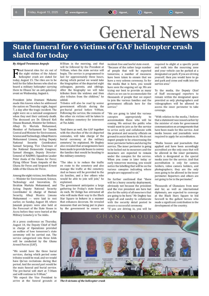 tignews_'s tweet photo. THE INDEPENDENT NEWSPAPER 15TH AUGUST, 2025
#TIGPost
Sporty | Ashanti Region | Man United | Isak | Sakora | Yoruba https://t.co/IU9MMLLl6L