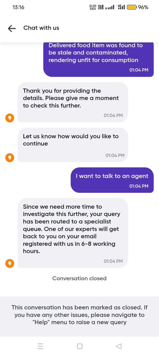unisolutionsaf4's tweet photo. Ordered food from #Swiggy, received stale & contaminated items completely unfit for consumption. Raised concern but close ticket without even listening. Such disregard for customer safety & trust is truly pathetic. We deserve better!
@Swiggy @SwiggyCares @fssaiindia @harshamjty https://t.co/vvSRyzMB7j