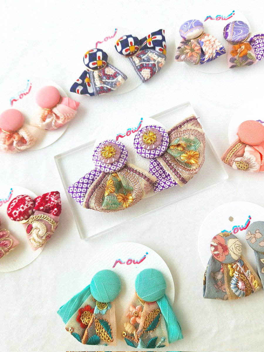なう インド刺繍リボン×着物生地アクセサリー (@nownowhandmade) / X