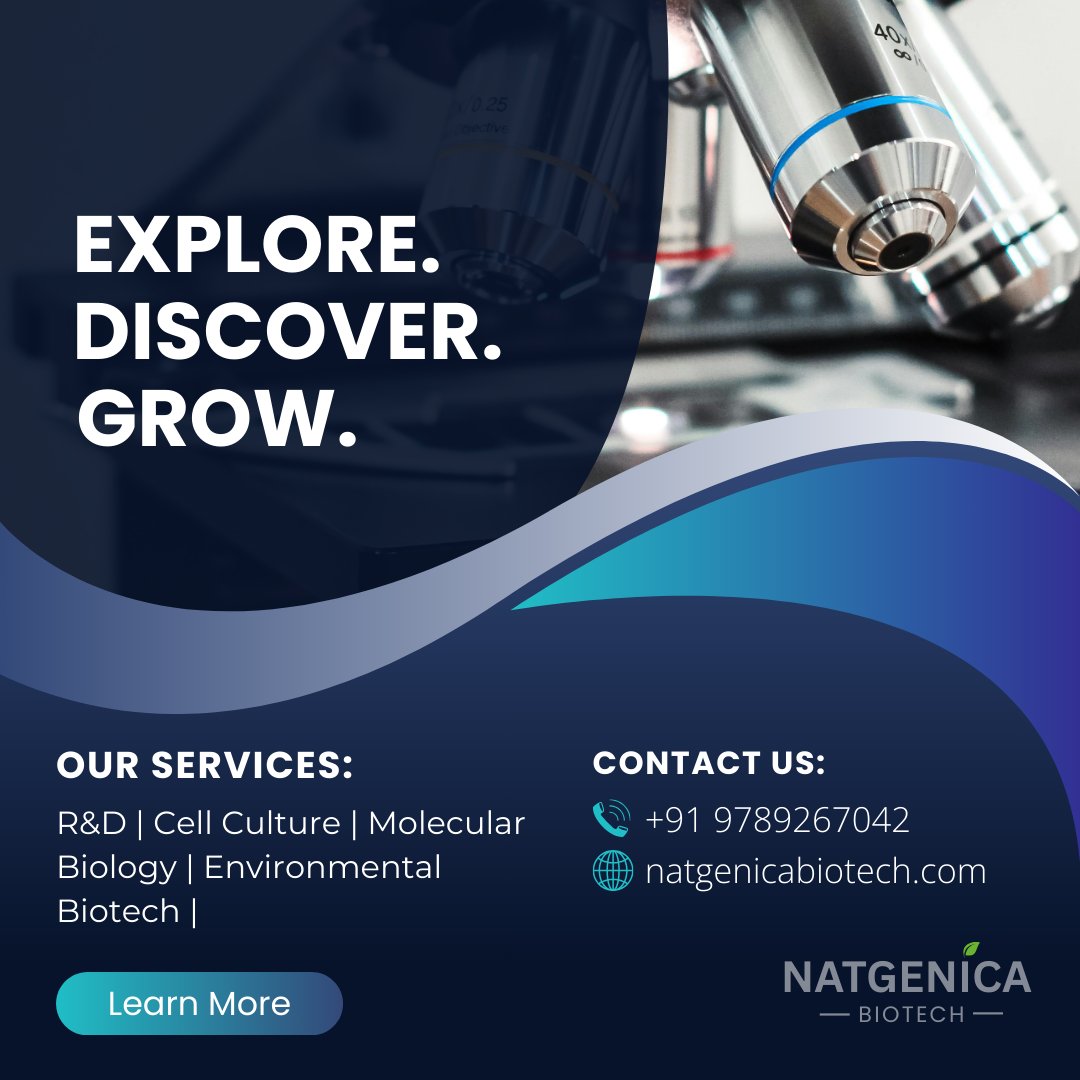 Welcome to Natgenica Biotech — shaping the future of life sciences through innovation in R&amp;D, Cell Culture, Molecular Biology, and Environmental Biotech 🌱🔬. 
#natgenicabiotech #lifescience #molecularbiology #futurebiotech #biotechinovation #Trending #India