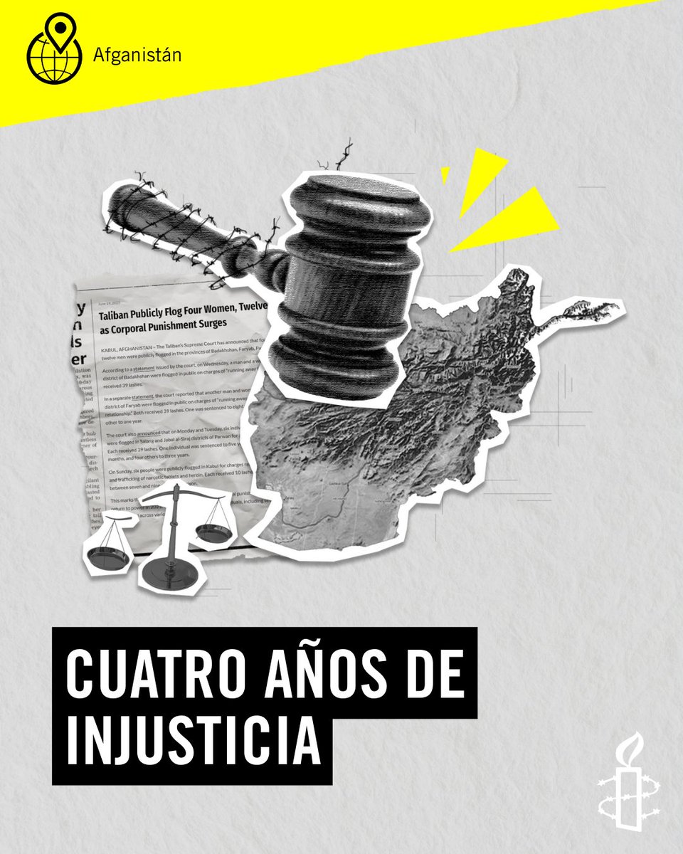‼️ Hace 4 años los talibanes volvieron al poder. Hemos investigado y hablado con antiguos/as jueces, profesionales de la abogacía y del área jurídica y hemos llegado a una conclusión: el marco jurídico de Afganistán ha sido desmantelado: amn.st/6017fqIqP. HILO.