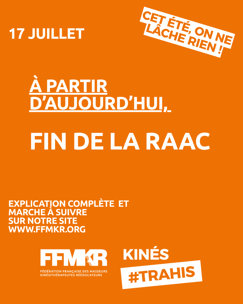 _FFMKR's tweet photo. Depuis le 17 juillet, les kinés suspendent la RAAC.
Fini la priorisation post-chirurgie : pas de reconnaissance = pas de mobilisation exceptionnelle.
#FFMKRcCLAIR #RAAC #KinéMobilisé #OnNeLâcheRien #Kinéstrahis https://t.co/DfrXsGm9Go