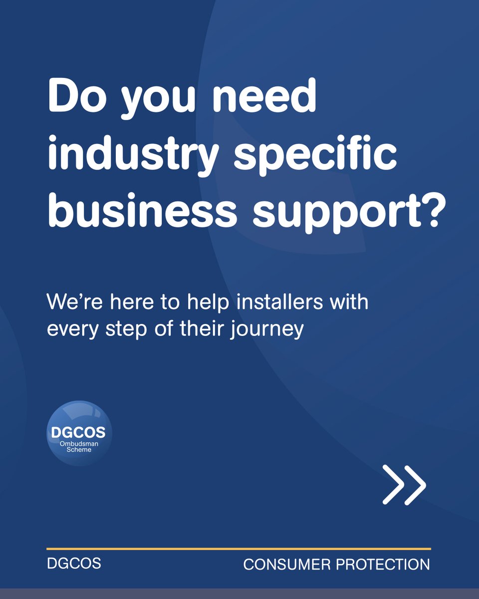 DGCOS's tweet image. DGCOS is more than just consumer protection… we’re here to support your business too📈

As a DGCOS member, you’ll have access to a range of benefits, including Scheme sales training, professional marketing materials and much more!

Learn more: installers.dgcos.org.uk